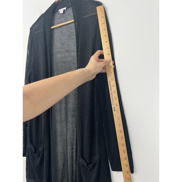 HOLES - J. Jill Women’s Size M Long Sleeve Knit Open Front Linen Blend Cardigan - Picture 12 of 12